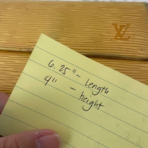 LOUIS VUITTON Trifold‎ Snap Yellow Leather Epi Wallet, Purple Lined - Picture 9 of 13